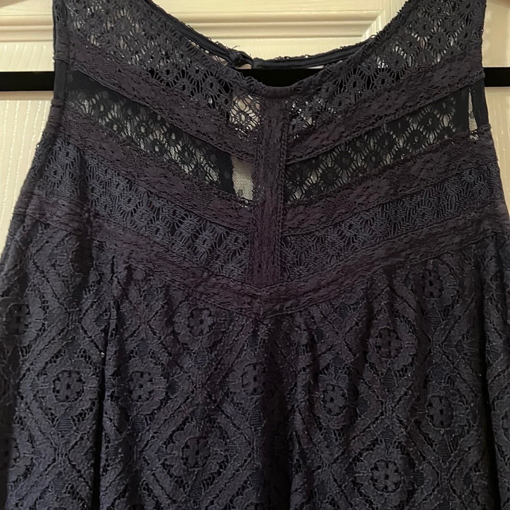 Navy blue lace tank dress